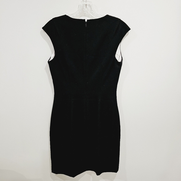 Calvin Klein Black Ruched Square Neck Sleeveless Dress - Picture 3 of 5